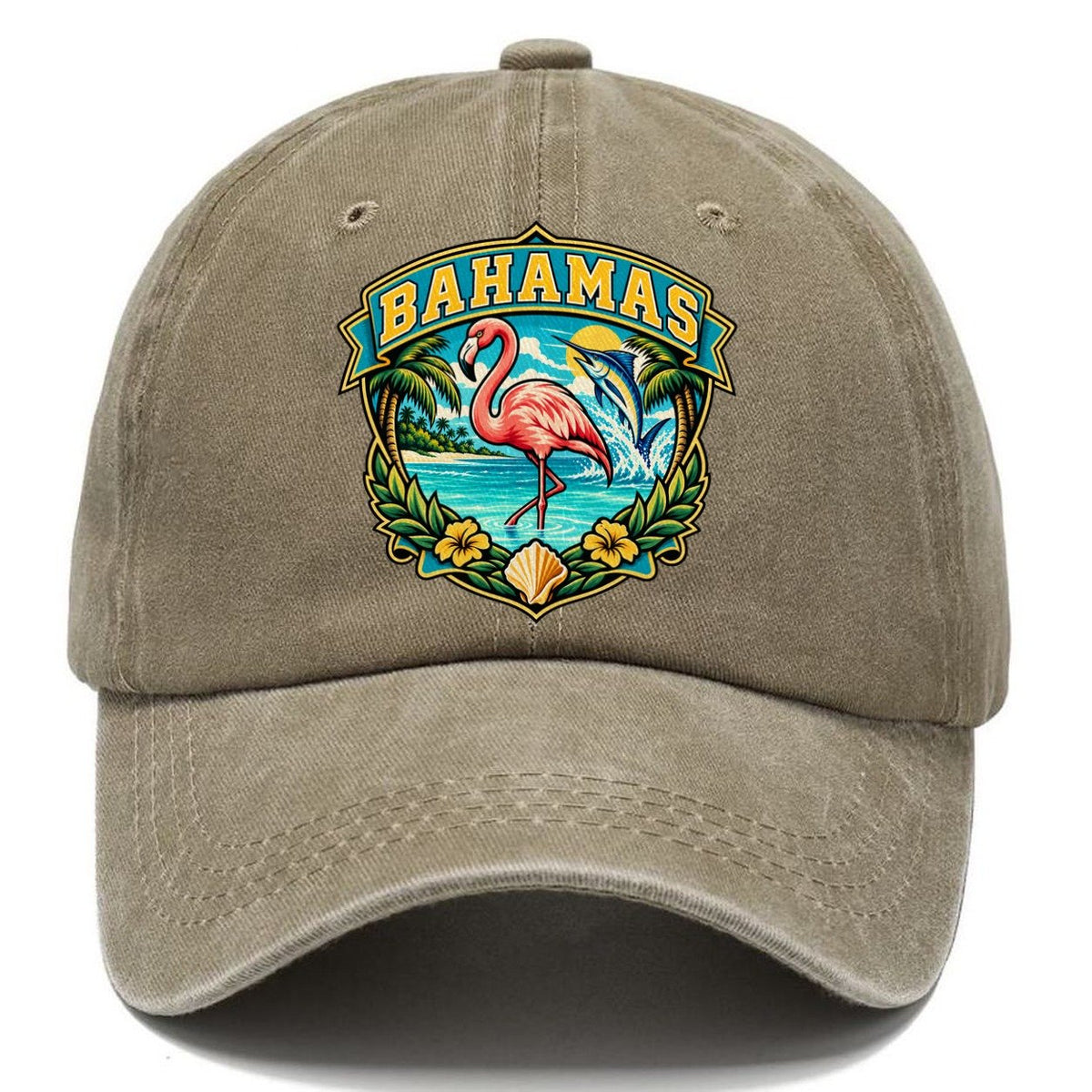Bahamas Retro Badge Country Logos Classic Cap – Warm Sand