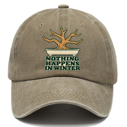 Nothing Happens In Winter Bonsai Classic Cap – Warm Sand