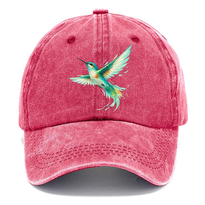 Teal Watercolor Hummingbird Classic Cap – Pomegranate Blush