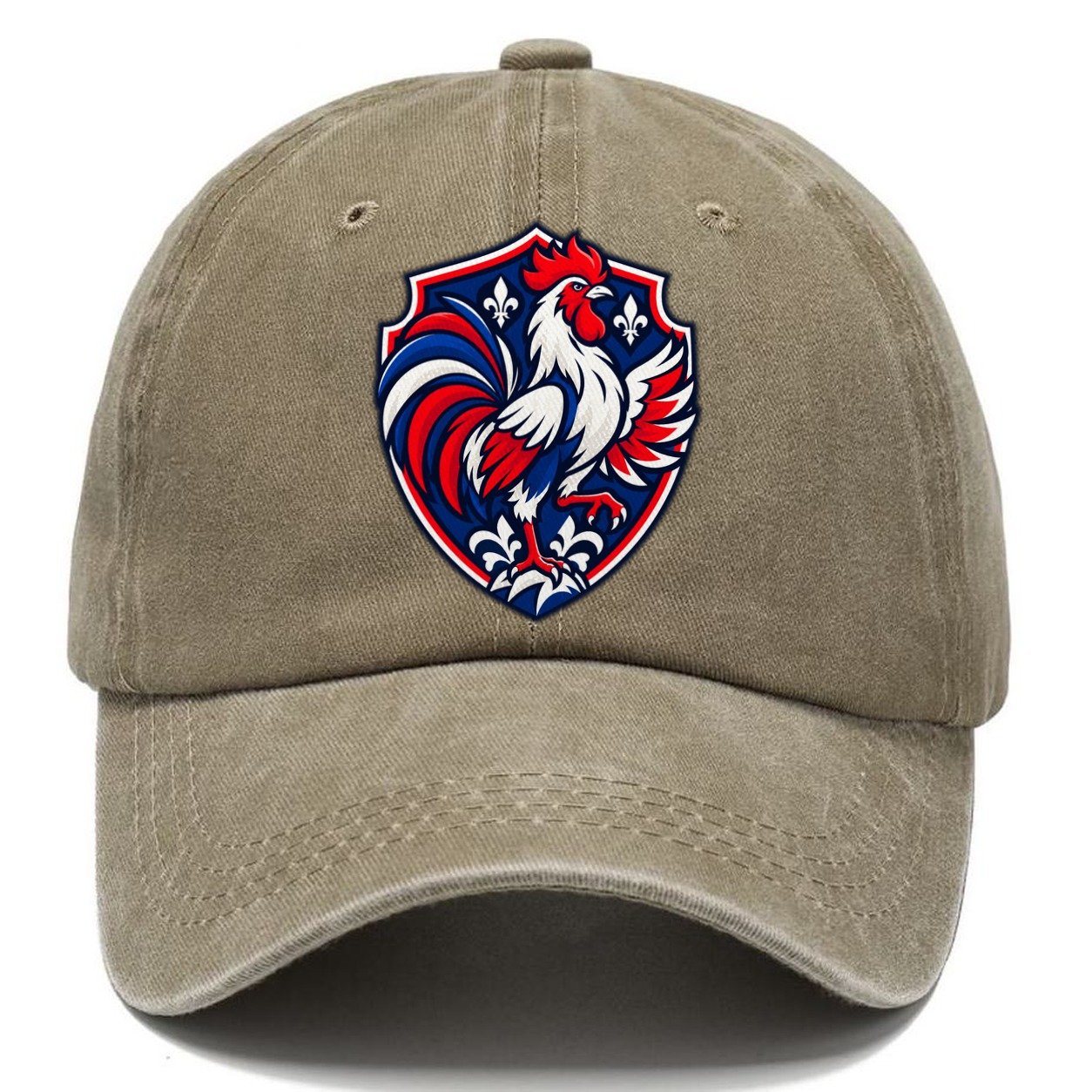 France Minimal Emblem Country Logos Classic Cap – Warm Sand