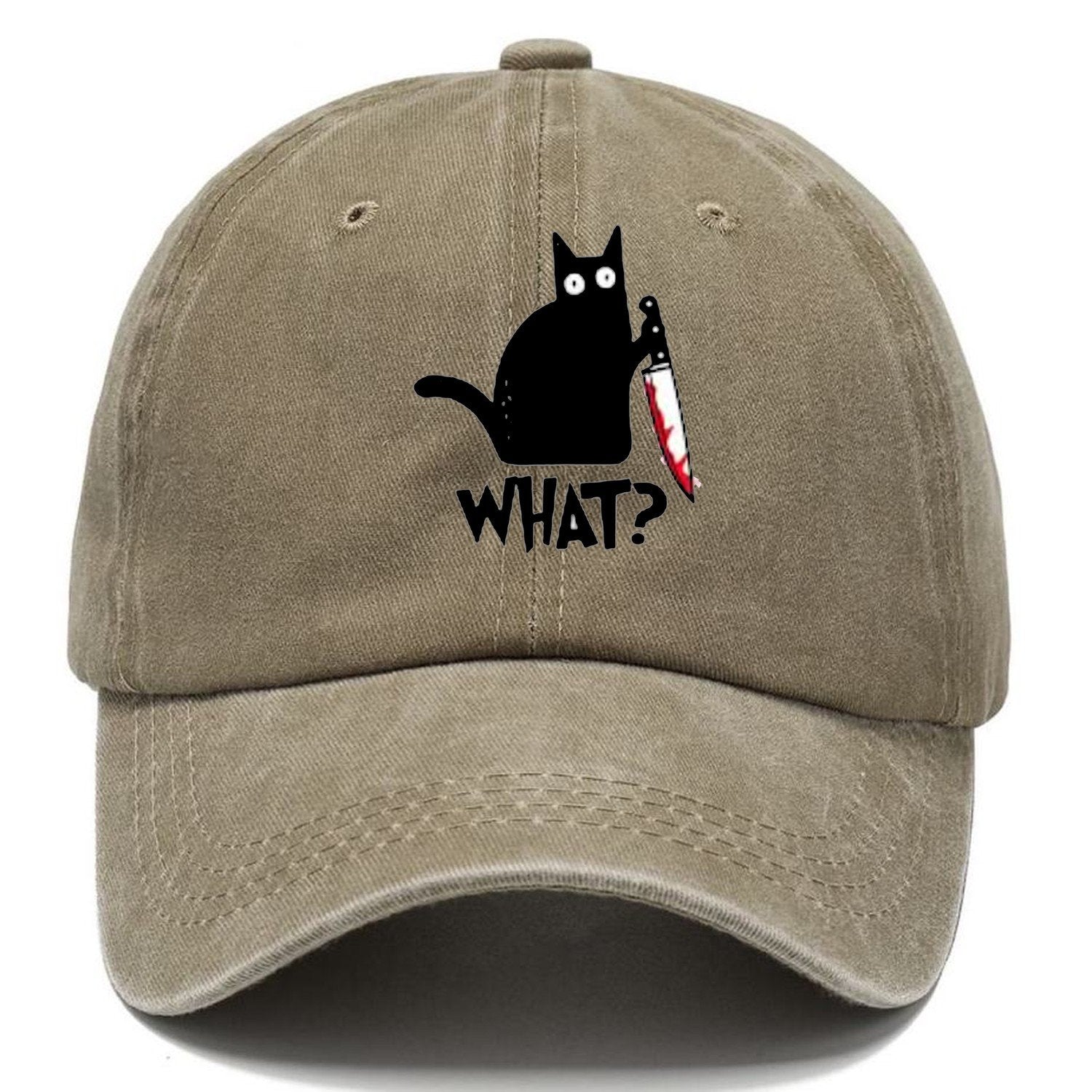 Black Cat What? Classic Cap – Warm Sand