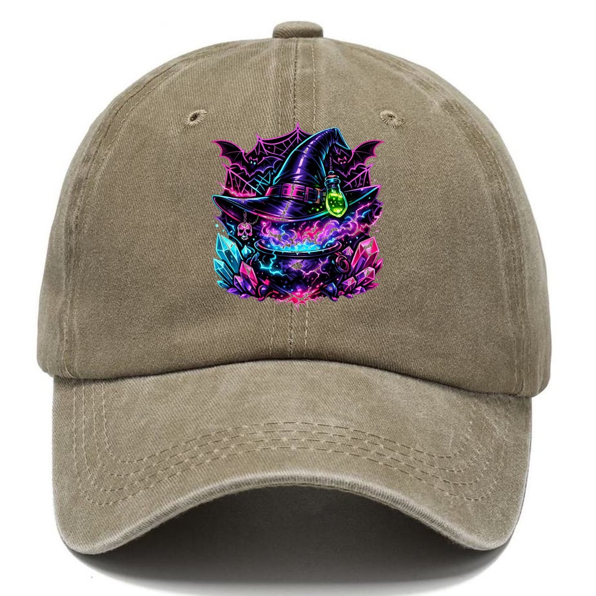 Neon Witch Cauldron Classic Cap – Warm Sand