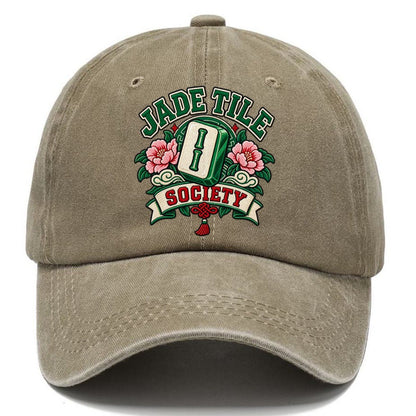 Jade Tile Society Mahjong Game Night Classic Cap – Warm Sand