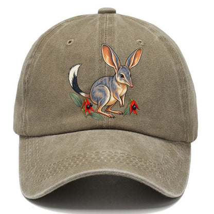 Greater Bilby And Sturt Desert Pea Australia Cultural Icons Classic Cap – Warm Sand