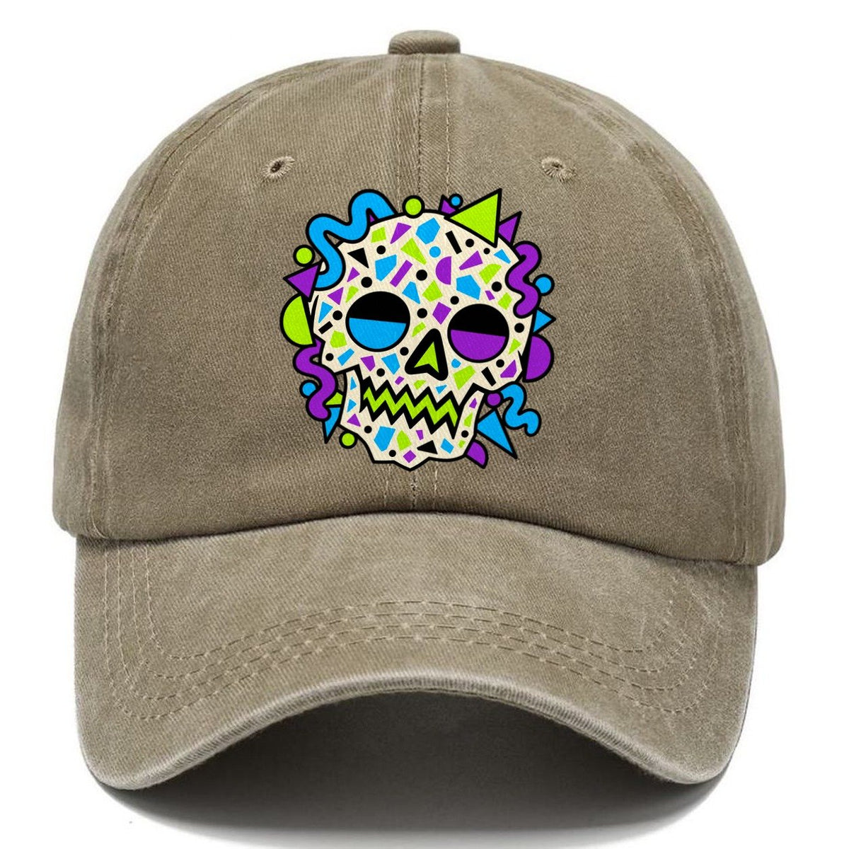 Confetti Skull Crazy Styles Classic Cap – Warm Sand