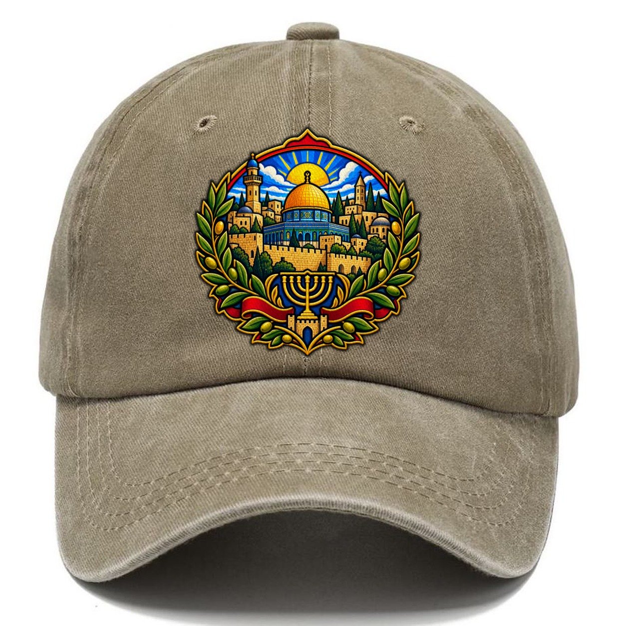 Golden Dome Skyline Jerusalem Classic Cap – Warm Sand