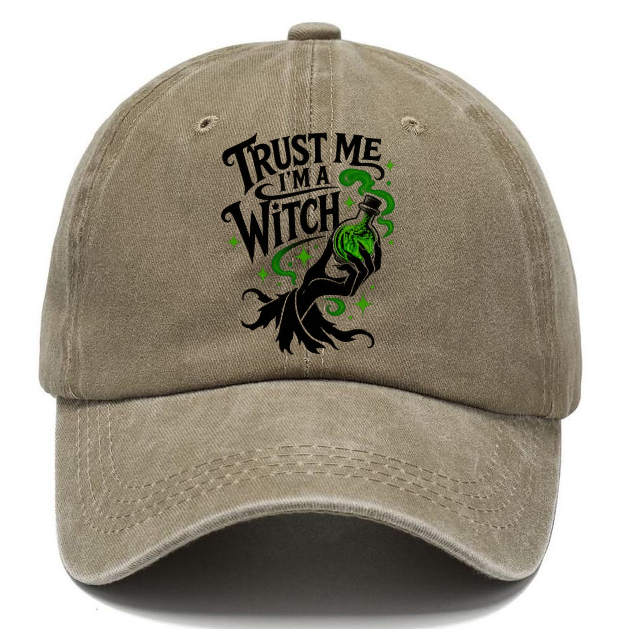 Trust Me I Am A Witch Slogan Witch Magic Classic Cap – Warm Sand
