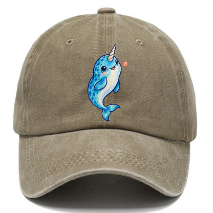 Narwhal Upward Swim Sea Sprite Classic Cap – Warm Sand