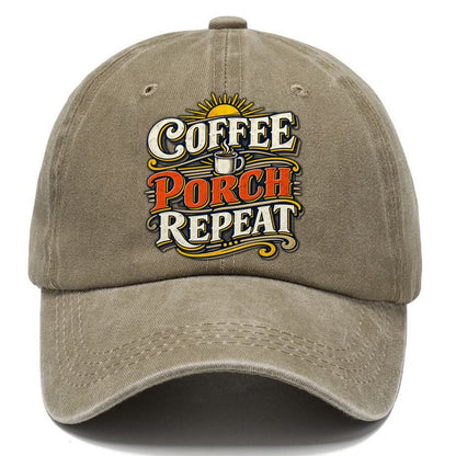Coffee Porch Repeat Retired Living Classic Cap – Warm Sand