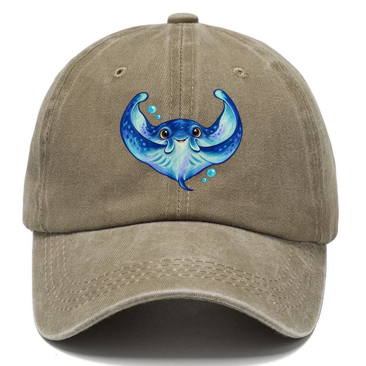 Manta Ray Wing Hug Sea Sprite Classic Cap – Warm Sand