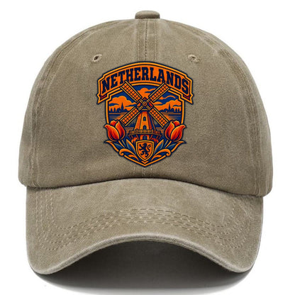 Netherlands Retro Badge Country Logos Classic Cap – Warm Sand