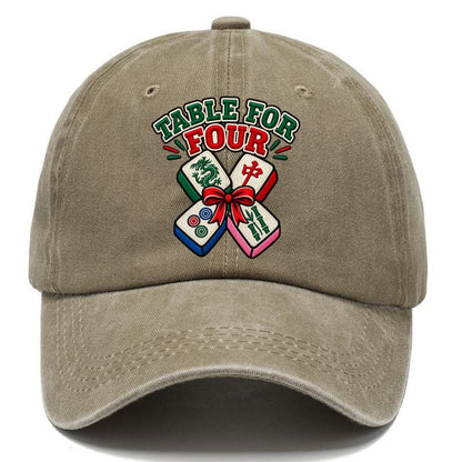 Table For Four Mahjong Game Night Classic Cap – Warm Sand