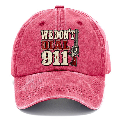 Frontier Letterpress We Don't Dial 911 Classic Cap – Pomegranate Blush