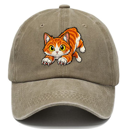 Manx Hopping Peeking Cats Classic Cap – Warm Sand