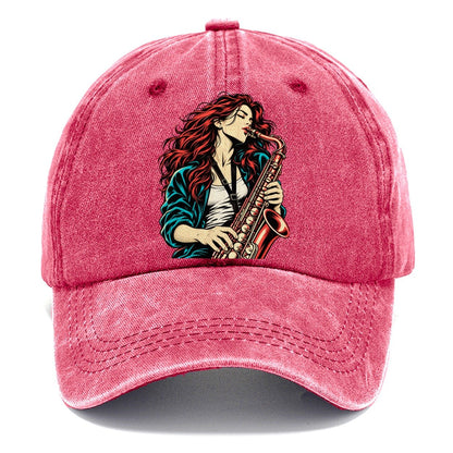 Red-Haired Saxophonist Classic Cap – Pomegranate Blush