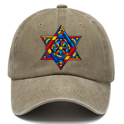 Star Of David Geometric Bauhaus Judaism Heritage Classic Cap – Warm Sand