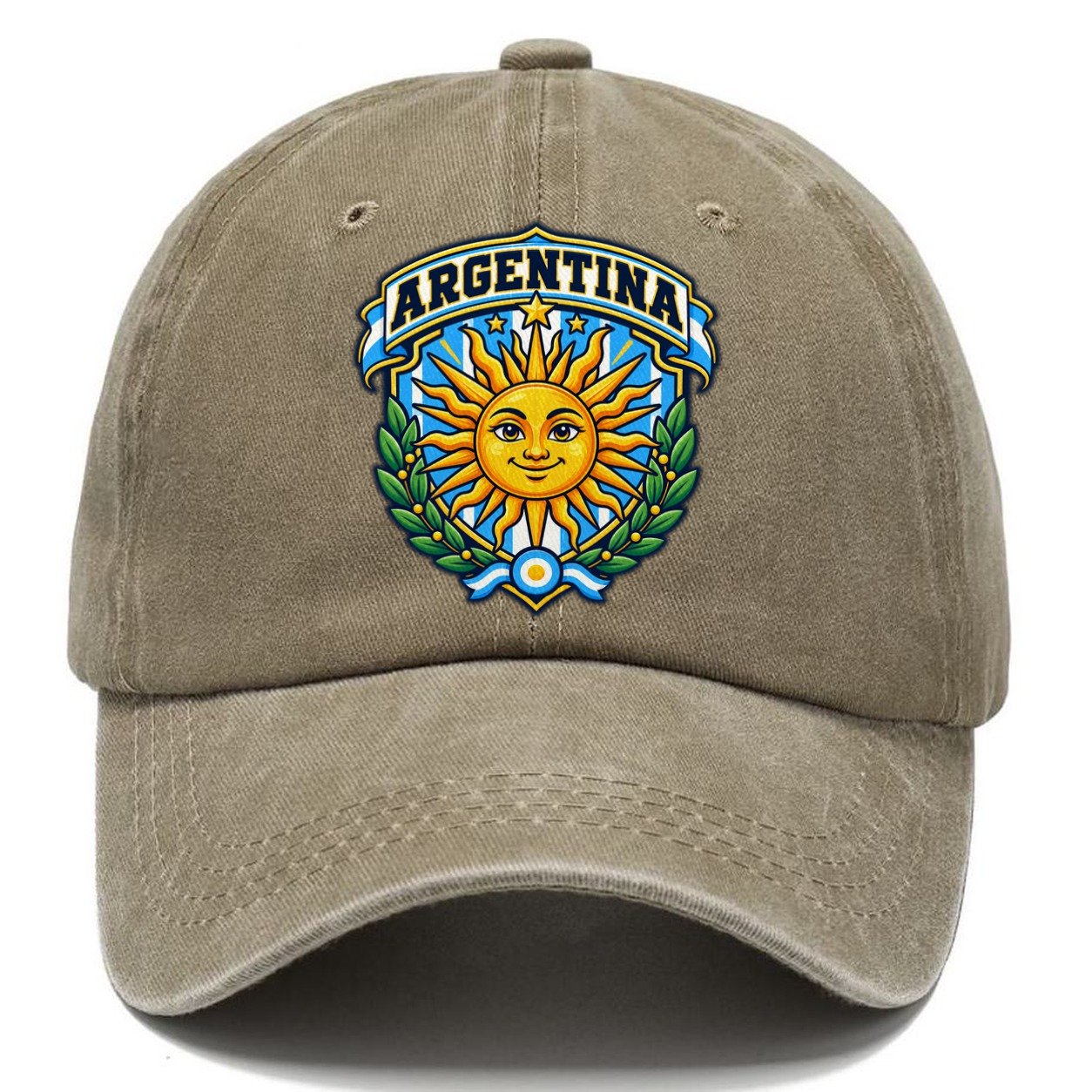 Argentina Retro Badge Country Logos Classic Cap – Warm Sand