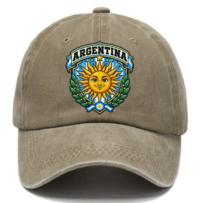 Argentina Retro Badge Country Logos Classic Cap – Warm Sand