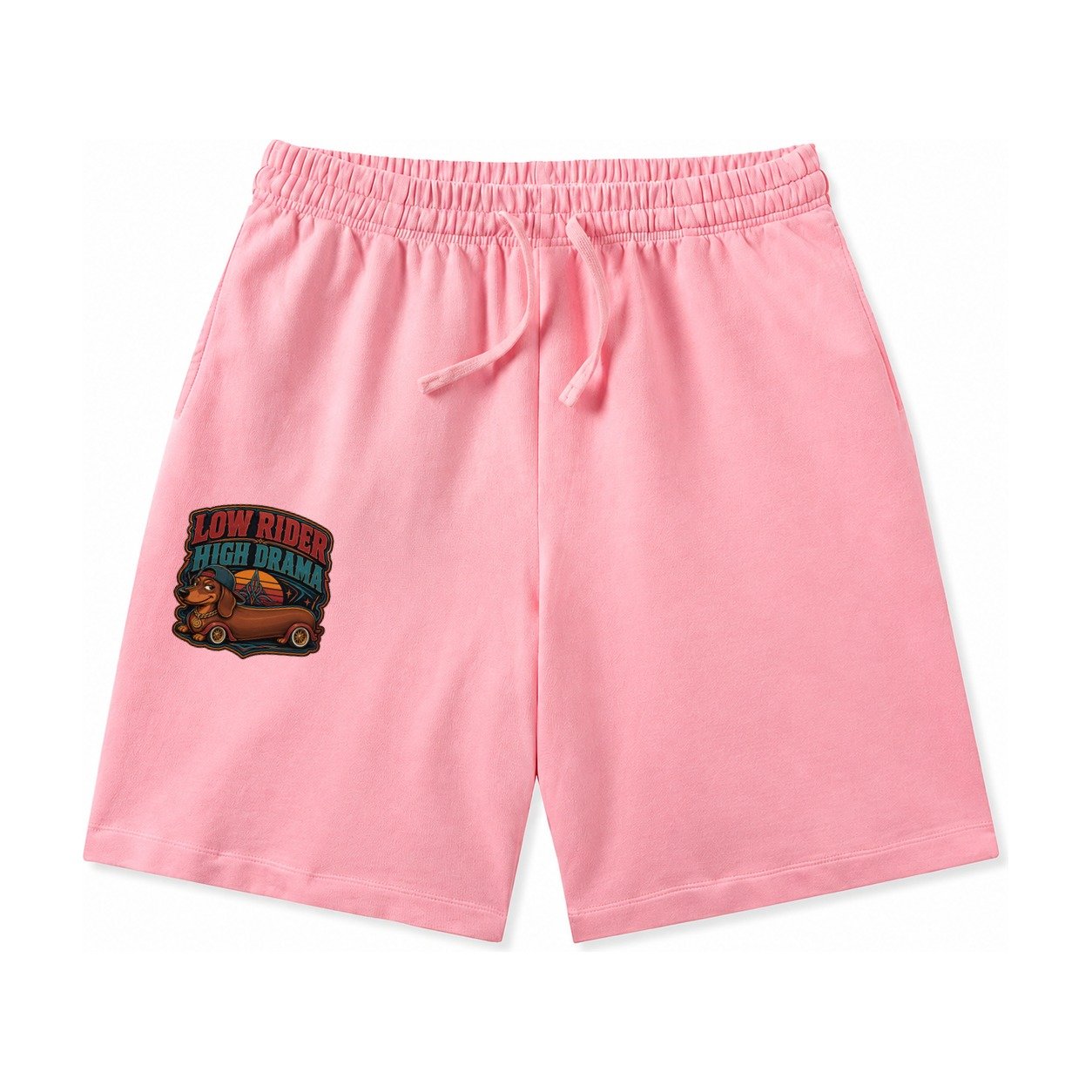 Low Rider High Drama Dachshund Washed Shorts – Pink