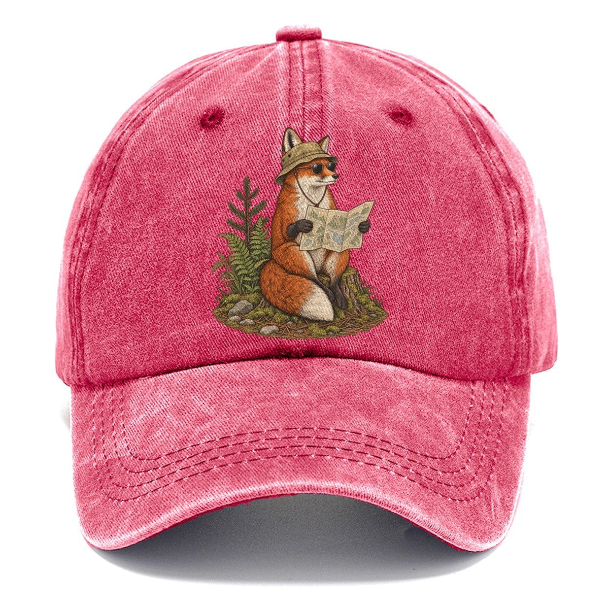 Fox Trail Map Slow Camp Club Classic Cap – Pomegranate Blush