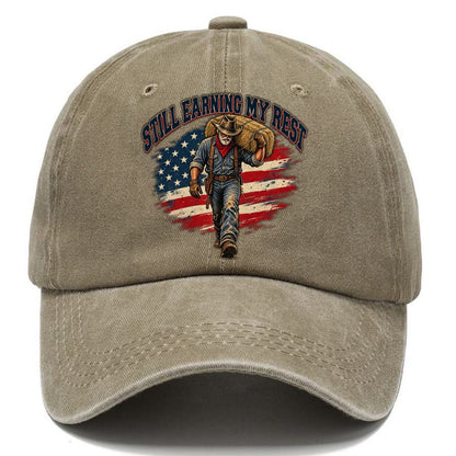 Still Earning My Rest Old Man Strong Classic Cap – Warm Sand