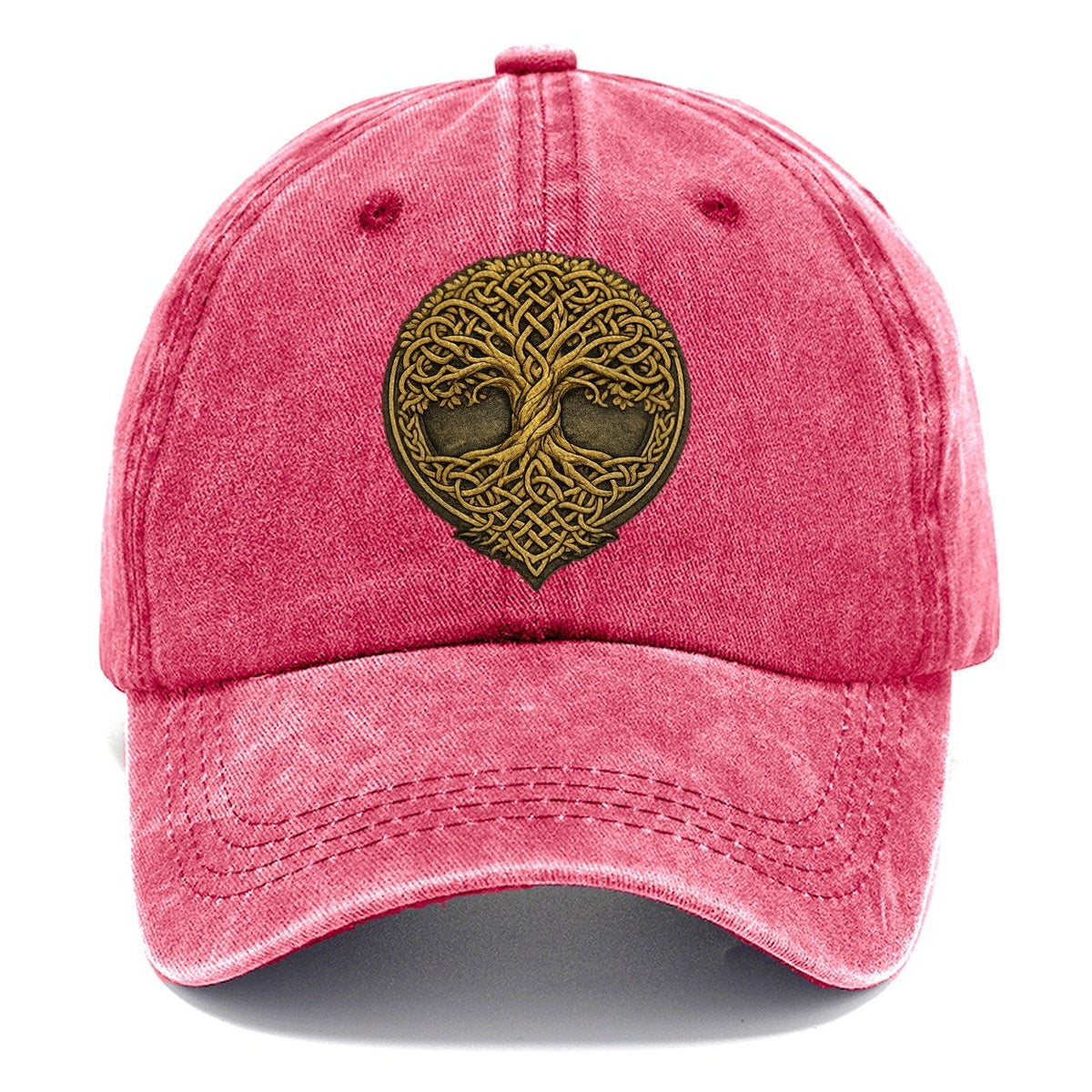 Golden Celtic Tree of Life Knotwork Classic Cap – Pomegranate Blush