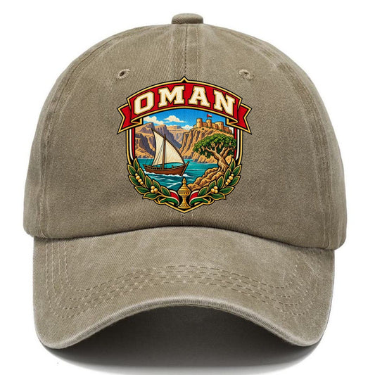 Oman Retro Badge Country Logos Classic Cap – Warm Sand