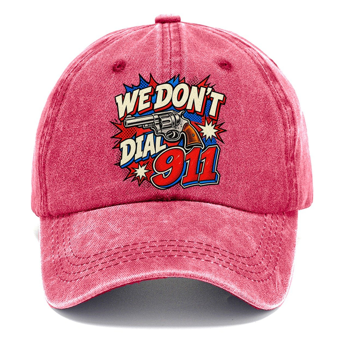 Comic Pop Burst We Don't Dial 911 Classic Cap – Pomegranate Blush
