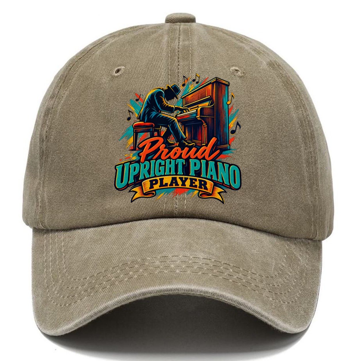 Proud Upright Piano Player Music Instruments Classic Cap – Warm Sand