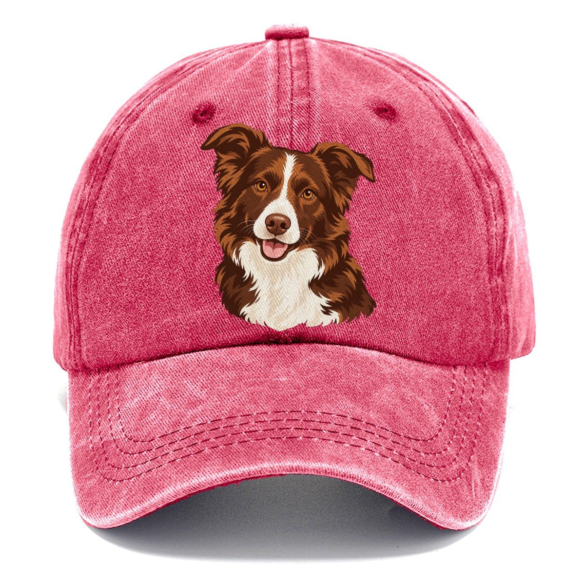 Brown and White Aussie Dog Classic Cap – Pomegranate Blush
