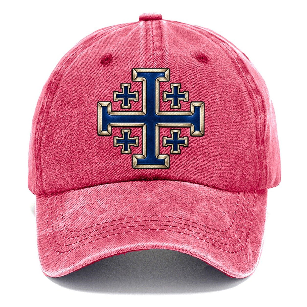 Jerusalem Cross Blue Enamel Character Club Classic Cap – Pomegranate Blush