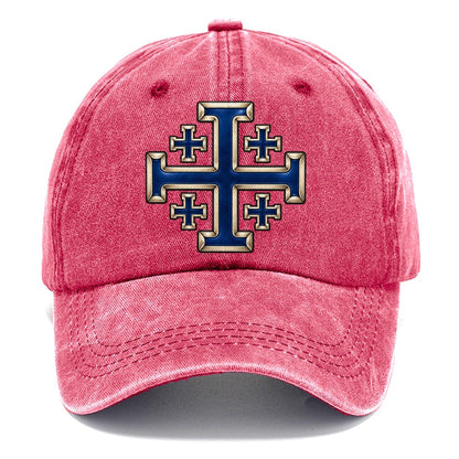 Jerusalem Cross Blue Enamel Character Club Classic Cap – Pomegranate Blush