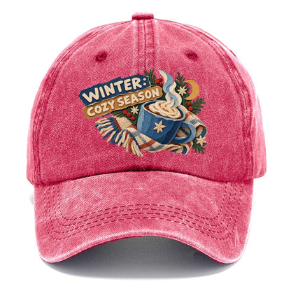 Winter Cozy Season Cocoa Cup Classic Cap – Pomegranate Blush