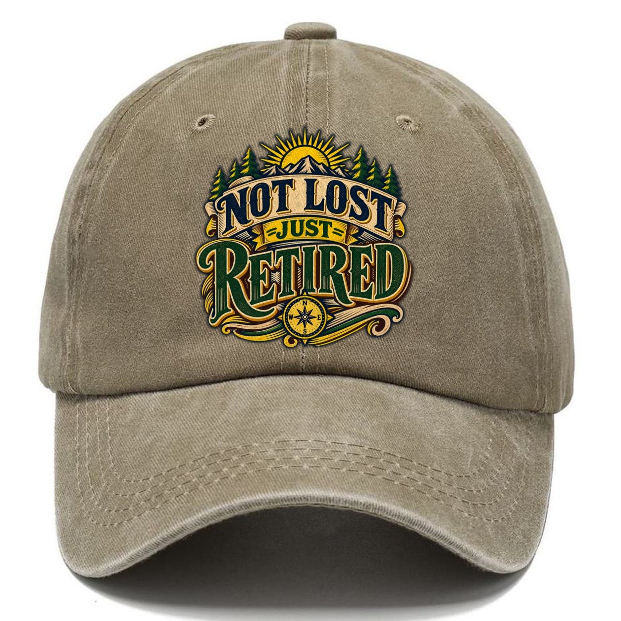 Not Lost Just Retired Retired Living Classic Cap – Warm Sand