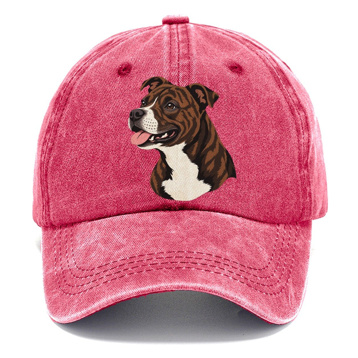 Brindle Pitbull Portrait Classic Cap – Pomegranate Blush