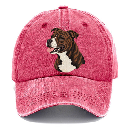 Brindle Pitbull Portrait Classic Cap – Pomegranate Blush