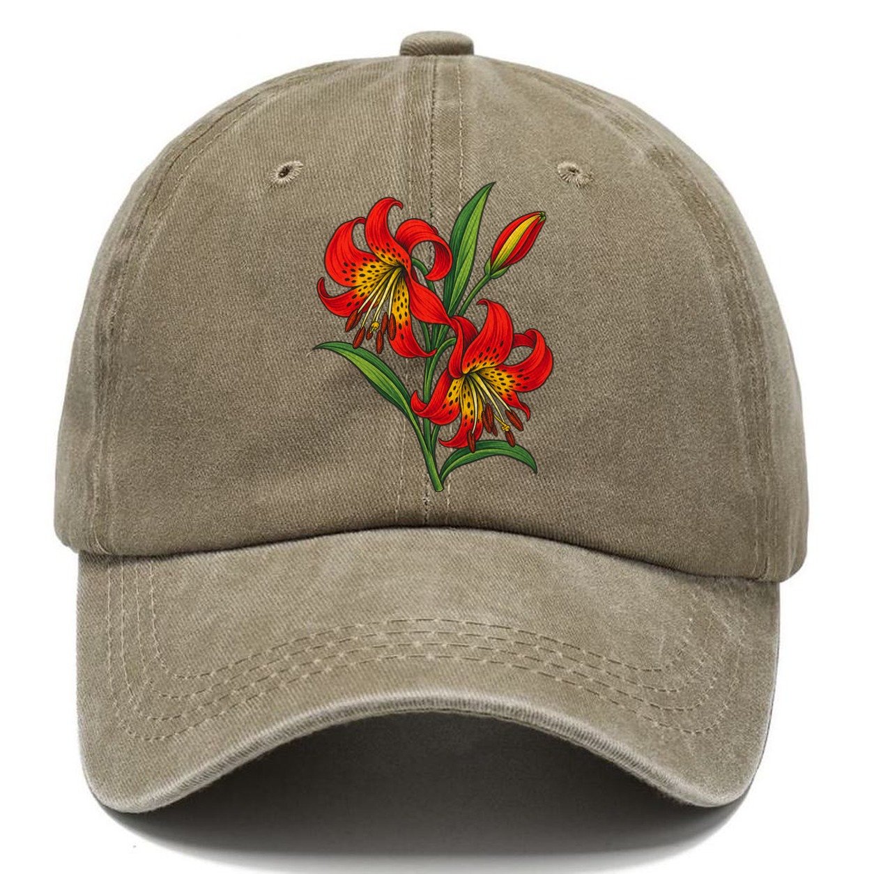 Saskatchewan Western Red Lily Canada Cultural Icons Classic Cap – Warm Sand
