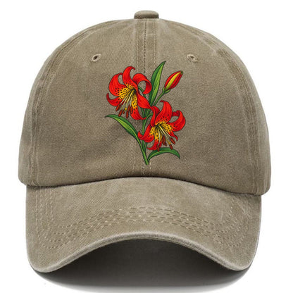 Saskatchewan Western Red Lily Canada Cultural Icons Classic Cap – Warm Sand