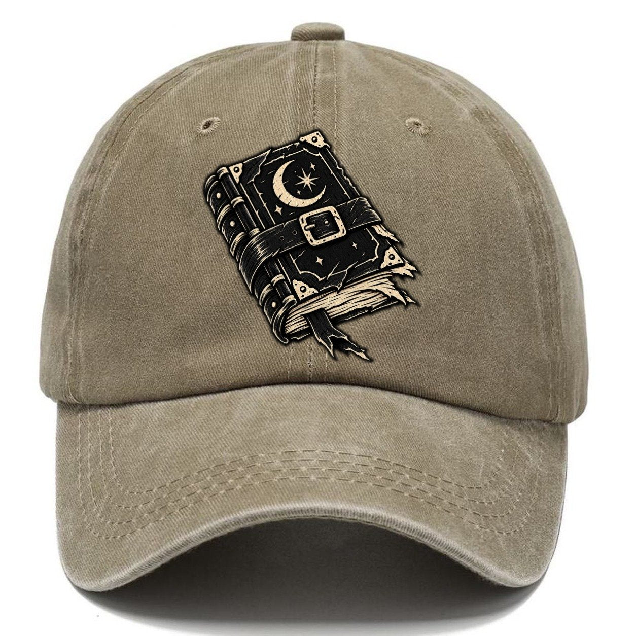 Clasped Spellbook Witch Magic Classic Cap – Warm Sand