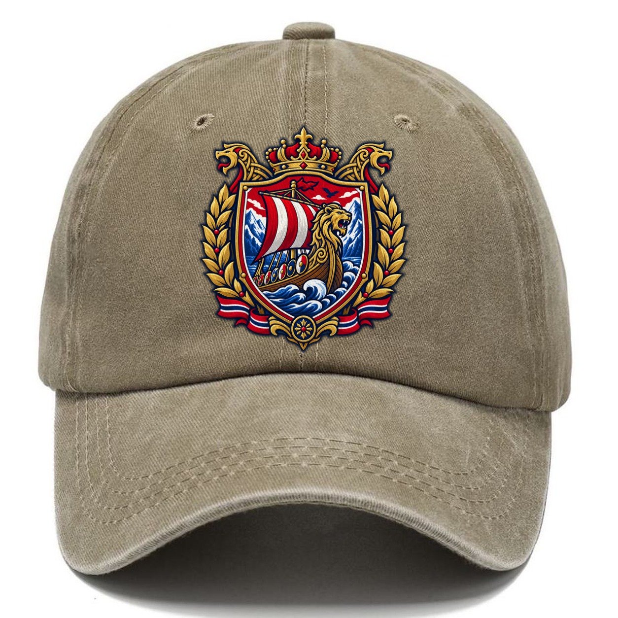 Norway Heraldic Crest Country Logos Classic Cap – Warm Sand