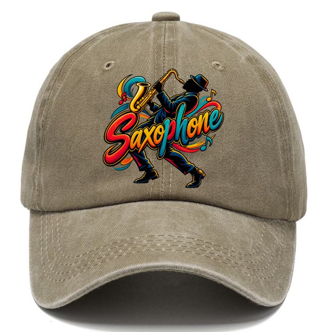 Saxophone Wordmark Music Instruments Classic Cap – Warm Sand