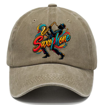 Saxophone Wordmark Music Instruments Classic Cap – Warm Sand