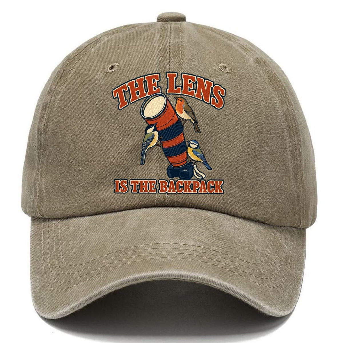 The Lens Is The Backpack Birdwatching Classic Cap – Warm Sand