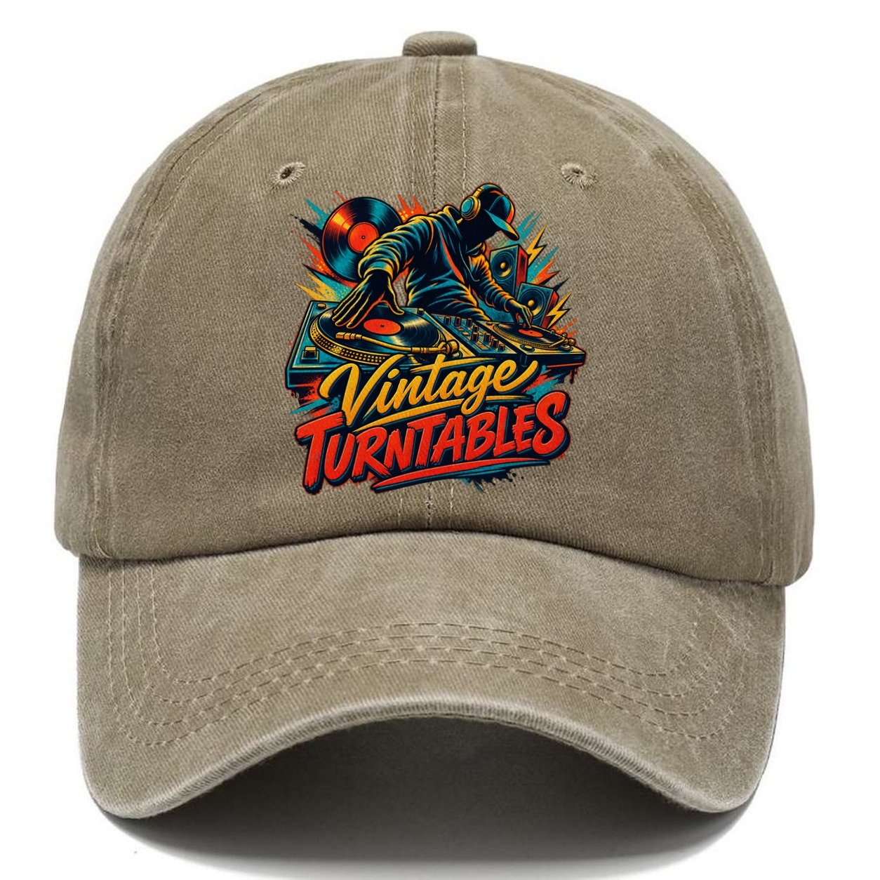 Vintage Turntables Music Instruments Classic Cap – Warm Sand