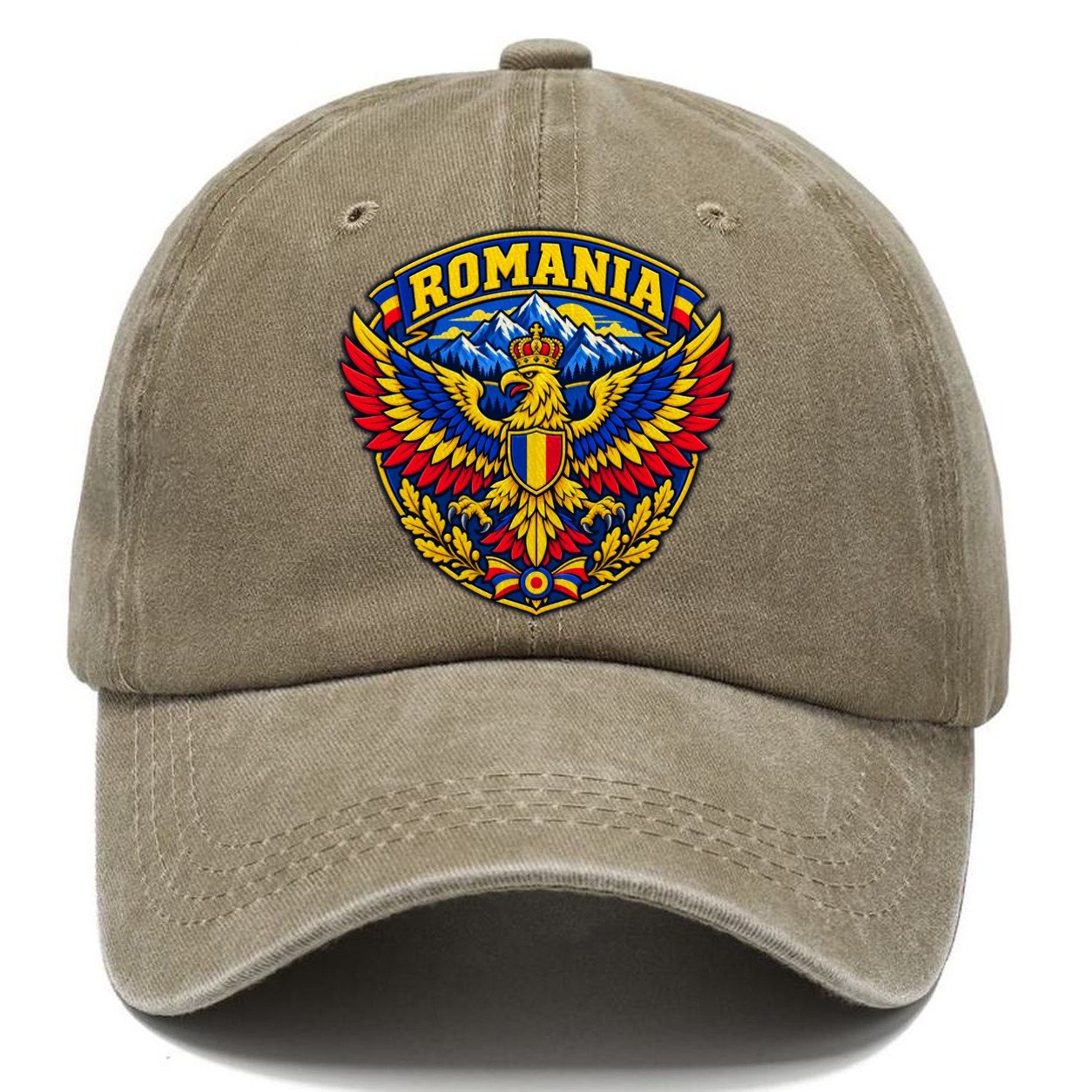 Romania Retro Badge Country Logos Classic Cap – Warm Sand