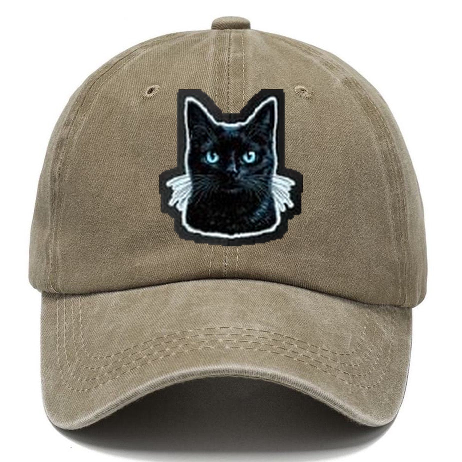 Golden Eyed Black Cat V2 Classic Cap – Warm Sand