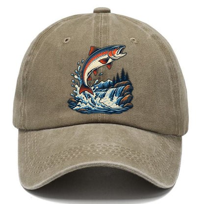 Salmon Leap Arc Fishing Elegant Classic Cap – Warm Sand