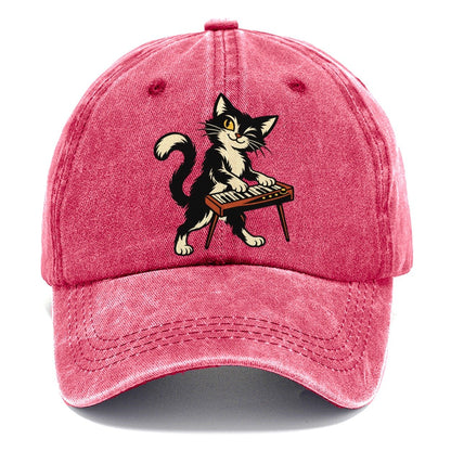 Black Cat Night Pianist Sundown Familiars Classic Cap – Pomegranate Blush