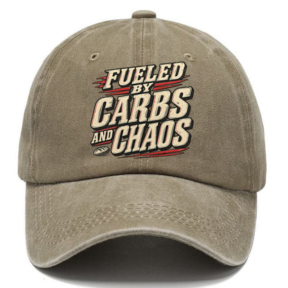 Fueled By Carbs And Chaos American Wit Classic Cap – Warm Sand