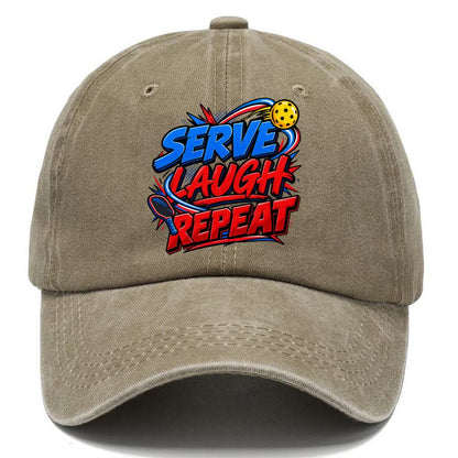 Serve Laugh Repeat Pickleball Life Classic Cap – Warm Sand